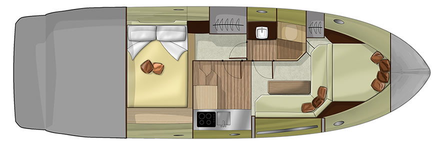 C36 Outboard Boat Interior